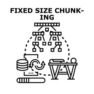 Fixed size chunking data processing structure concept Stock Illustration