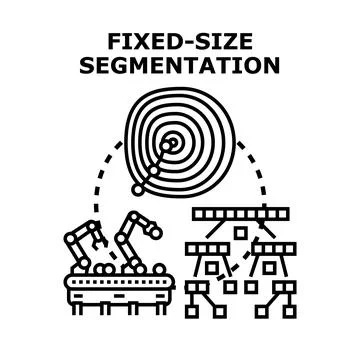 Fixed size segmentation processing data with robotic arms Stock Illustration