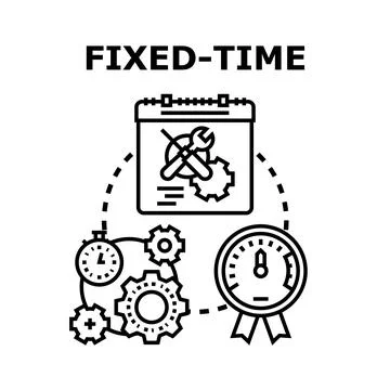 Fixed time management task delivery deadline concept Stock Illustration