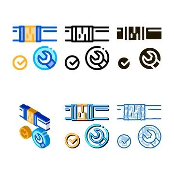 Fixed variations pipe wrench icon vector outline Stock Illustration