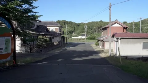 Fixed wide-angle view from Shikiji Station building Stock Footage 336440777