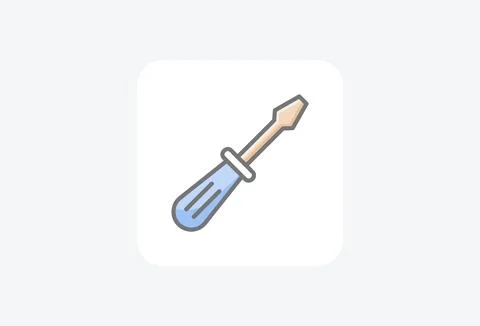 Fixer, screw fully editable vector fill icon Stock Illustration