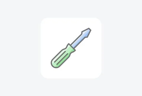 Fixer, screw fully editable vector fill icon Stock Illustration
