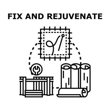 Fixing and rejuvenating concept illustration with repair tools Stock Illustration