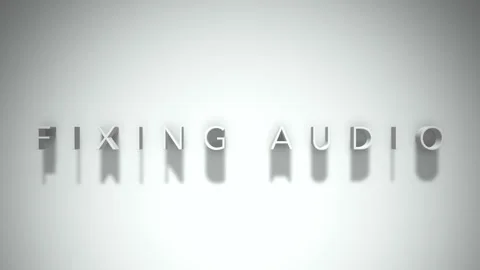 Fixing audio 3D title animation white text on a white background Video stock 299758163