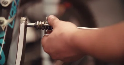 Fixing Bike Pedal Close Up Stock Footage 71323982