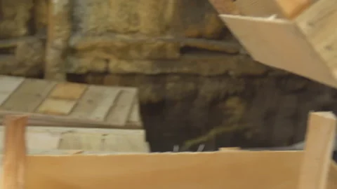 Fixing the bottom of a wooden box Stock Footage 125552904