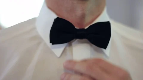 Fixing Bowtie Close Up Stock-Footage 73836539
