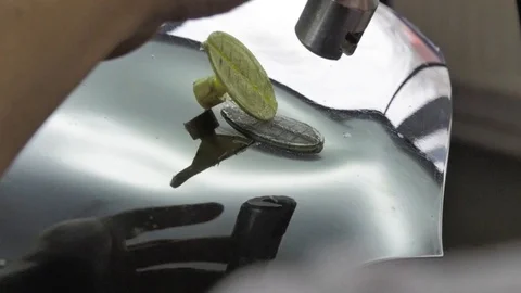 Fixing car body. PDR technology. Car body repair Stock Footage 92085942