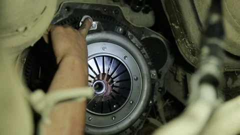 Fixing car wheel Stock Footage 73016805