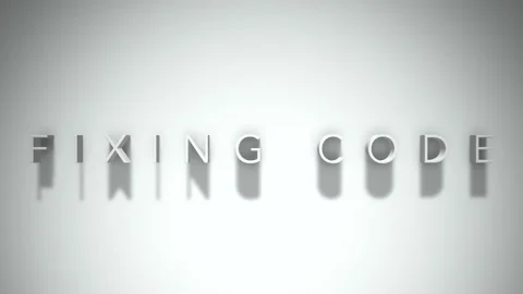 Fixing code 3D title animation with shadows on a white background Stock Footage 297272496