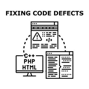 Fixing code defects in software development process 스톡 일러스트