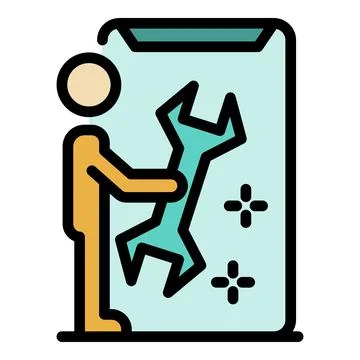 Fixing code icon color outline vector Stock Illustration