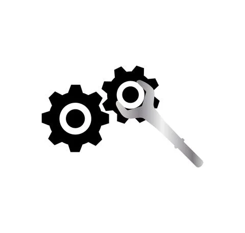 Fixing cogwheels by a wrench Stock Illustration
