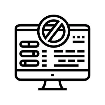 Fixing computer errors line icon vector illustration Stock Illustration