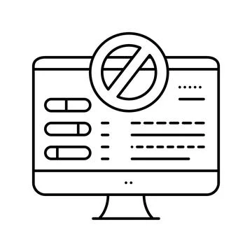 Fixing computer errors line icon vector illustration Illustrazione stock