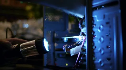 Fixing Computer Innards 01 Stock Footage