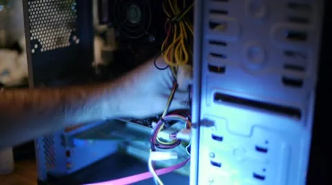 Fixing Computer Innards 03 Stock Footage 10688985
