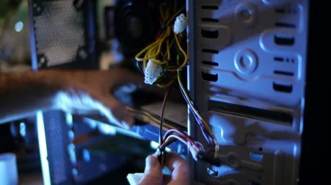 Fixing Computer Innards 04 Stock Footage 10688973