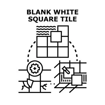 Fixing damaged tile flooring applying new square material 스톡 일러스트