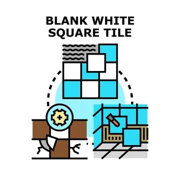 Fixing damaged tile flooring applying new square material 스톡 일러스트