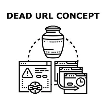 Fixing dead url issues and broken website links Stock Illustration