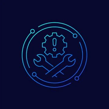 Fixing errors, technical problems linear icon Stock Illustration