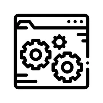 Fixing File Coding System Vector Thin Line Icon 스톡 일러스트