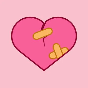 Fixing Heart Broken Vector Illustration Graphic Stock Illustration