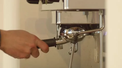 Fixing the horn on a coffee machine/close up/ 4k UHD Stock Footage 58491980