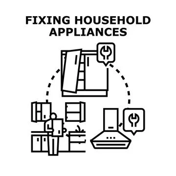 Fixing household appliances concept vector illustration Stock Illustration