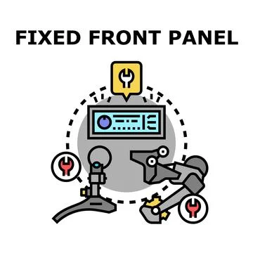 Fixing industrial machine control panel system interface Stock Illustration