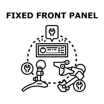 Fixing industrial machine control panel system interface Stock Illustration