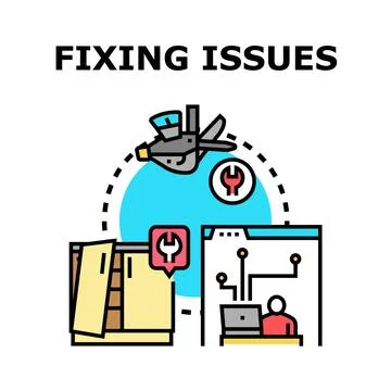 Fixing issues and solving problems concept Stock Illustration