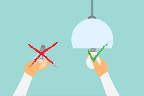 Fixing light,changing light bulb vector illustration Stock Illustration