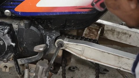 Fixing Motorcycle. Video stock 77748902