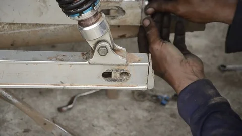 Fixing Motorcycle. Stock Footage 77749152