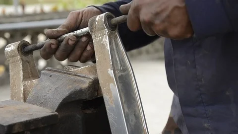 Fixing Motorcycle. Stock Footage 77749164