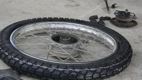 Fixing Motorcycle. Stock Footage 77858273