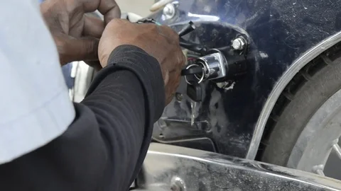 Fixing Motorcycle. Stock Footage 77858410
