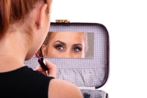 Fixing my makeup Stock Photos
