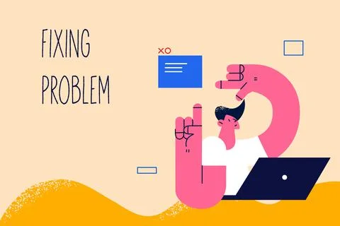 Fixing problem in business concept Stock Illustration