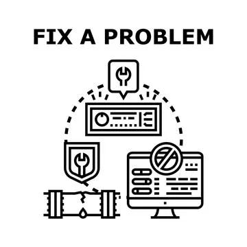 Fixing problem with solution repair and maintenance concept 스톡 일러스트