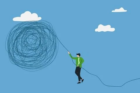 Fixing problems, solving complex problems in business, attitude of leaders .. Stock Illustration