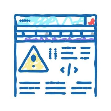 Fixing program errors icon doodle illustration Stock Illustration