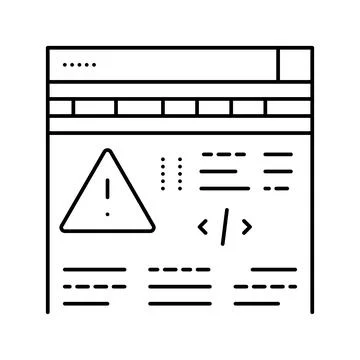 Fixing program errors line icon vector illustration Illustrazione stock