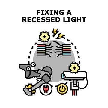 Fixing recessed light system for electrical repair Stock Illustration