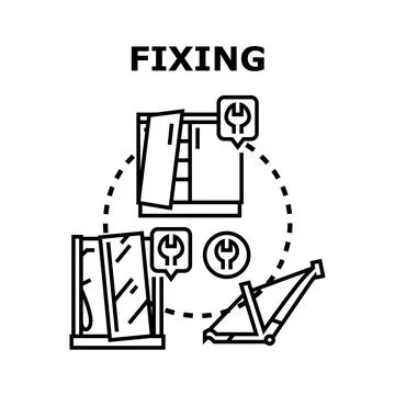 Fixing repairing maintenance service problem solution concept Stock Illustration