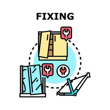 Fixing repairing maintenance service problem solution concept Stock Illustration