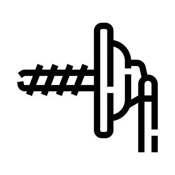 Fixing screw with cross head for construction Stock Illustration